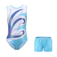 thumbnail image 7 of Girls Gymnastics Leotard for Kids Sleeveless Ballet Dance Wear with Bodyshorts and Hair Scrunchie 5-12 Years, 7 of 7