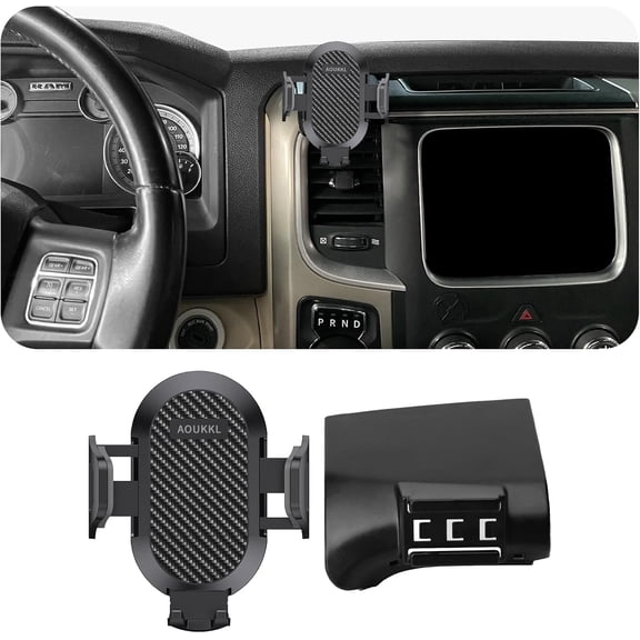 Car Phone Holder Fits for Dodge Ram 1500 2500 3500 2013-2018 Accessories,Thick Cases Friendly,Cell Phone Mount for 4.7-7 in Phones,360 Degree Rotation,Easy to Install