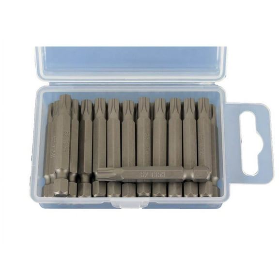 TEMO 25 pc T35H Tamper Proof Security Torx 6 point 2 Inch (50 mm) Screwdriver Insert Bits