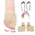 thumbnail image 4 of Graflsoa Bunion Relief Sleeves for Men & Women - Adjustable Toe Alignment Support, Skin Tone, Large Size, Pair Included, Lycra Material, Camel/Grey Options, S/M/L Sizes, 4 of 6