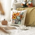 thumbnail image 6 of Sm:)e Sunflower Bow Pumpkin Fall Pillow Covers 18x18 Inch Set of 2, Cushion Covers for Sofa Seasonal Home Decor, 6 of 7