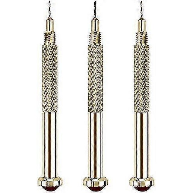 Paquete de 3 brocas para uñas para perforaciones con dijes colgantes, brocas de mano doradas para anillos de joyería, puntas, acrílico, geles y decoraciones