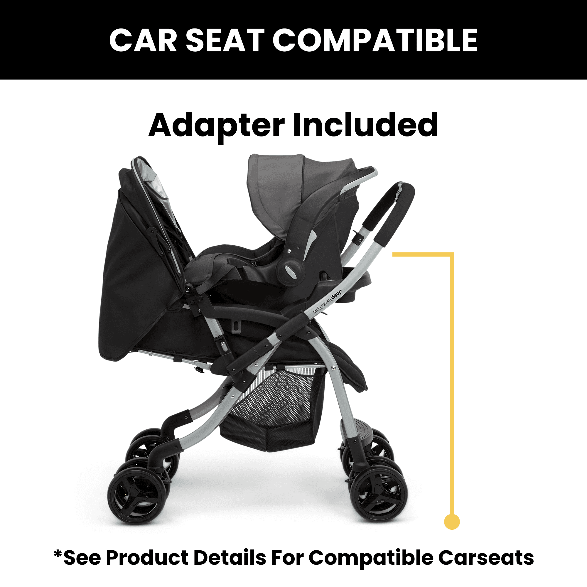 Jeep TurboGlyde Reversible Handle Stroller by Delta Children Black Walmart