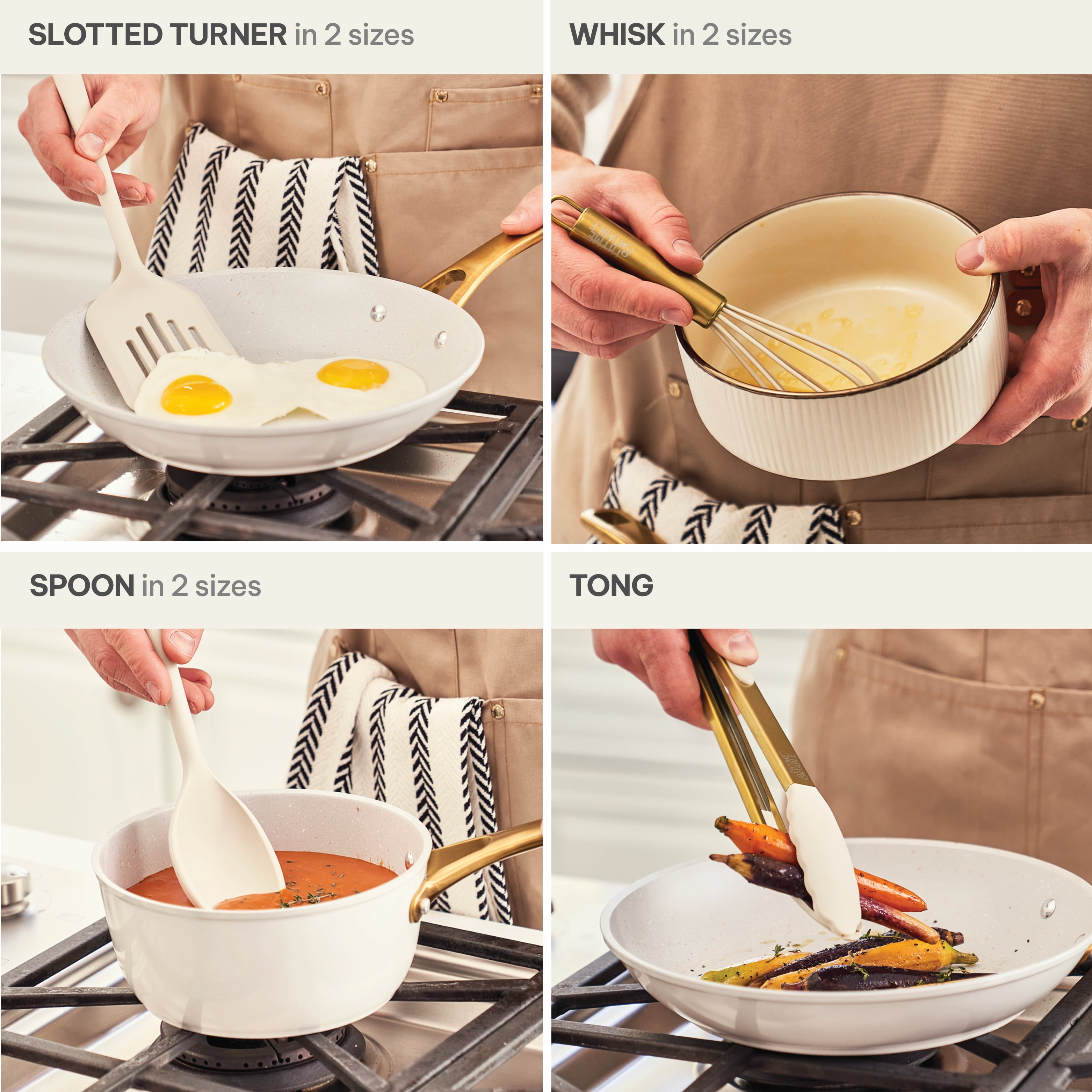 Thyme & Table 12- Piece Silicone Cooking Utensil Set, Taupe