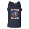 thumbnail image 1 of I Stand For The Flag Kneel For The Cross American Flag USA DT Adult Tank Top, 1 of 2
