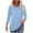 Light Blue 2, variant on UAMVSH Women Shirts Casual 3/4 Sleeve Crew Neck Blouses Trendy Pleated Front Printed Dressy Tunic Tops with Curved Hem(Small,Light Blue 1)