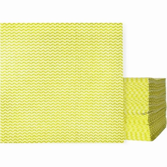 Reusable Cleaning Wipes, Handy Dish Towels for Kitchen and Office - Disposable Dish Towels for Washing Dishes - Multi Purpose Wash Cloths, Kitchen Essentials, 12 x 12 in, 100 Pack Yellow