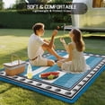 thumbnail image 4 of Blue Anchor Outdoor Rug for Patio/Deck/Porch, Non-Slip Large Area Rug 5 x 8 Ft, Nautical Summer Beach Coastal Ocean Art Indoor Outdoor Rugs Washable Area Rugs, Reversible Camping Rug Carpet Runner, 4 of 8