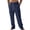 Navy, variant on Zimjoy Men's Linen Cargo Pants Multi-Pockets Drawstring Elastic Waist Trousers Breathable Cool Casual Summer Beach Trousers, Light Blue L