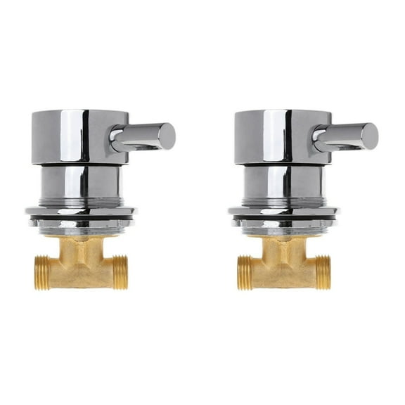 2pcs G1/2Inch Hot & Cold Water Mixing Valve Thermostatic Mixer 2 in & 1 Out Faucet for Shower Room