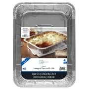 Mainstays Lasagna Pan with Lid 2 Count for Home or Take-Out Containers