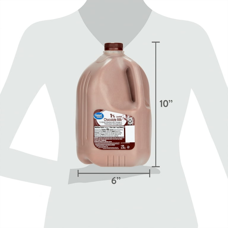 Great Value 1% Low Fat Chocolate Milk, Gallon, 128 fl oz