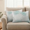 thumbnail image 2 of Aqua White Outdoor Waterproof Pillow Covers, Abstract Grey Chrysanthemum Flower Floral Decorative Rectangle Throw Pillowcase Sofa Cushion Sham for Patio/Couch/Chair, 20"x12" 2 Pack, 2 of 8