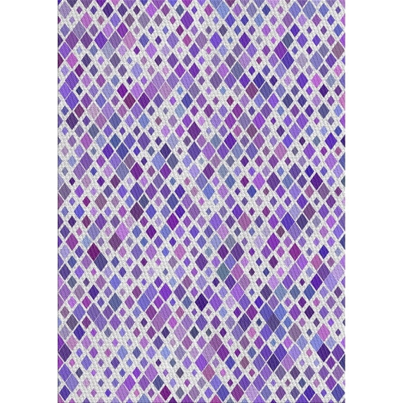 Ahgly Company Indoor Rectangle Patterned Purple Violet Purple Abstract Area Rugs, 4' x 6'