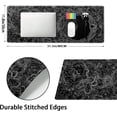 thumbnail image 3 of Black White Topographic Gaming Mouse Pad - XL Moon Relief Map Extended Mat, Non-Slip Rubber Base, Stitched Edge, Long Keyboard Playmat for Desk Computer, 31.5x11.8 Inch, 3 of 6