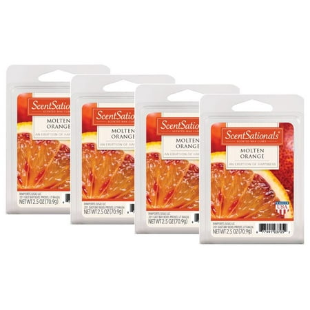 Orange Wax - ScentSationals 2.5 oz Molten Orange Scented Wax Melts, 4-Pack