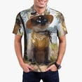 thumbnail image 1 of Fotbe Cat In Sun Hat Camiseta Polo de Golf para Hombre con Estampado – Camisa Deportiva Transpirable con Cuello Abotonado-3X-Large, 1 of 6