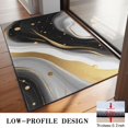 thumbnail image 3 of Black and Gold Marble Pattern Washable Non Slip Indoor Door Mat, Decorative Entry Rug for Entrance, Bedroom, Kitchen, Bathroom, 20"x32", 3 of 6