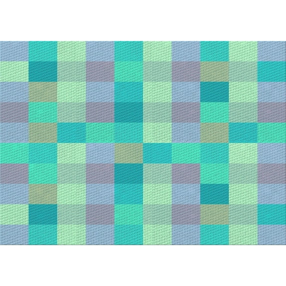 Ahgly Company Machine Washable Indoor Rectangle Transitional Blue Koi Blue Area Rugs, 8' x 10'