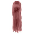 thumbnail image 4 of Mufeng Womens Long Straight Hair Wig with Bangs Synthetic Hair Wig for Halloween Comic Con Stage Pink One Size, 4 of 6