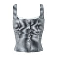 thumbnail image 5 of Lace Trim Sweet Plaid Contrast Button Fitted Vest, 5 of 5
