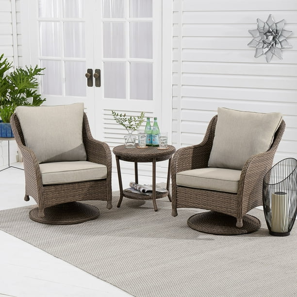 Patio Set With Beige Cushions, Davenport Motion Dining Chair