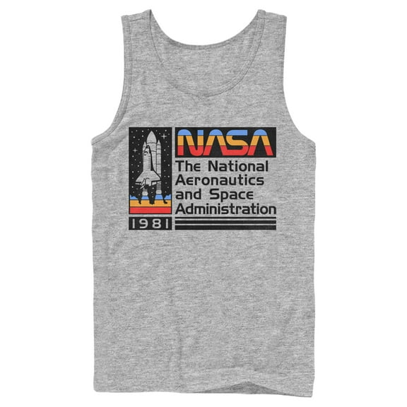 Men's NASA 1981 Retro Stripes Tank Top Athletic Heather X Large
