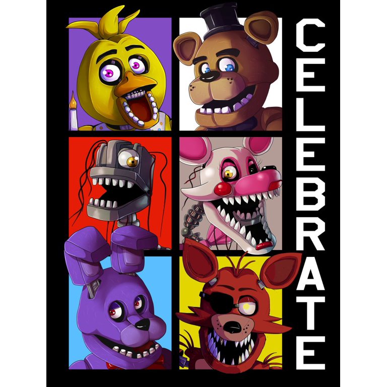 Five Nights At Freddy's Animatronics Character Art Boy's Red T-shirt : Target