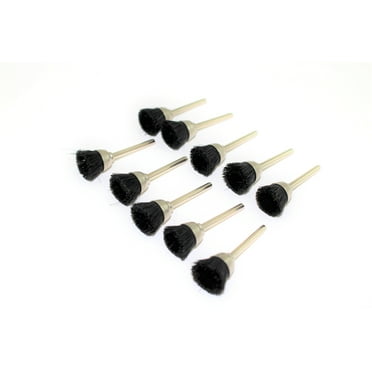 TMAX 10 pc Nylon Plastic Bristle 1/2 Inch Cup Wire Brush #404 1/8 Inch Shank for Dremel Rotary Tools