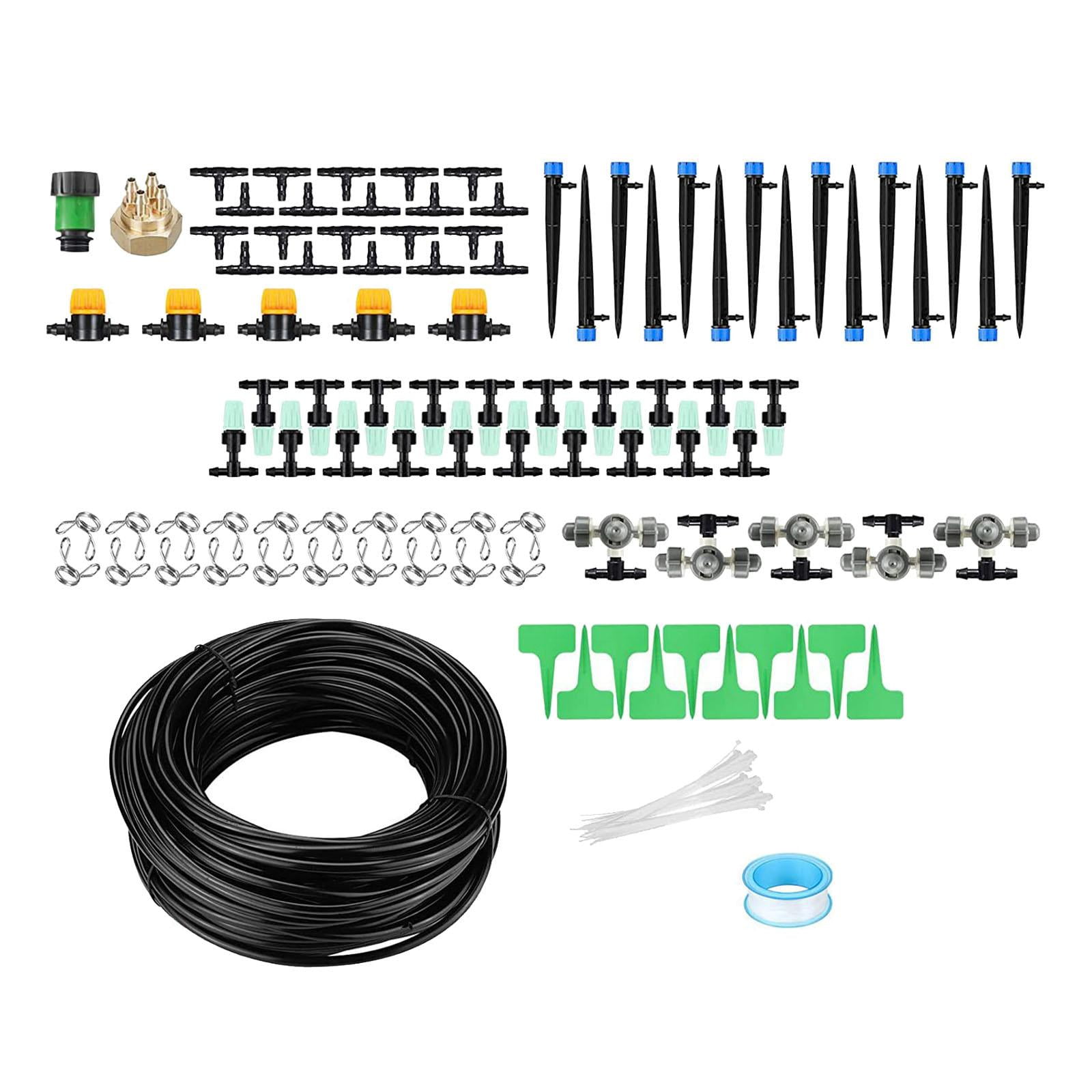 oshhnii Drip Irrigation Set Outdoor Threaded with Barb Garden Irrigation Tubing Hose 40m
