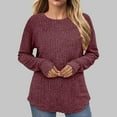 thumbnail image 2 of Futezty Women Sweatshirt Womens Plus Size Tops Crewneck Long Sleeve Shirts Loose Tunic Tops Curved Hem Fall Pullover Loose Fit Dressy Crew Neck Pullover Basic Sweaters For Women Tunic For Women, 2 of 6