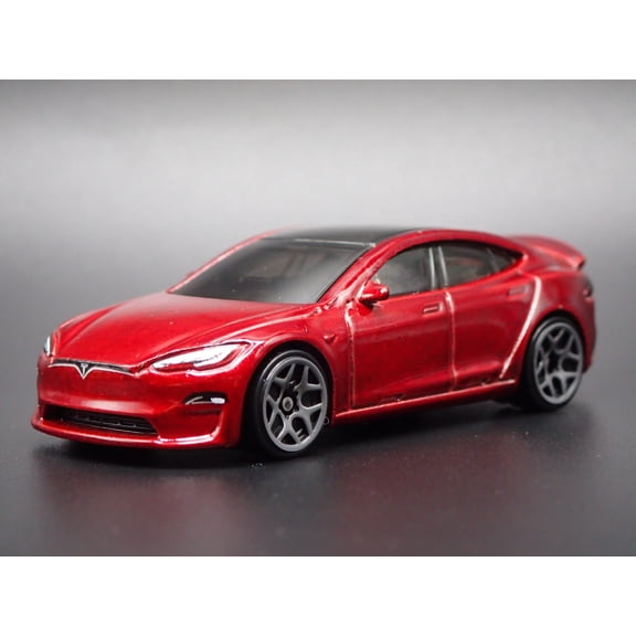Open Box 2021-2025 TESLA MODEL S PLAID 1/64 SCALE COLLECTIBLE DIORAMA DIECAST MODEL CAR