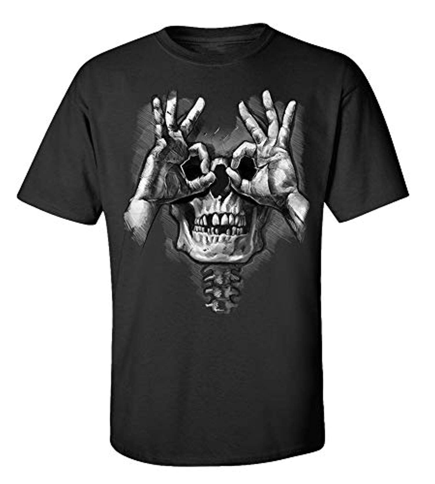 Funny Skull Hands Adult Men's Short Sleeve Tee Shirt Black - Bild 7 von 22