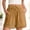 Yellow, variant on POROPL Linen Shorts Women,Drawstring Elastic Waist Hollow Out Lace Boho Shorts with Pockets