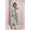 thumbnail image 3 of Pista Seafoam Base Cream Russian Silk Floral Printed Midi Dress, 3 of 5