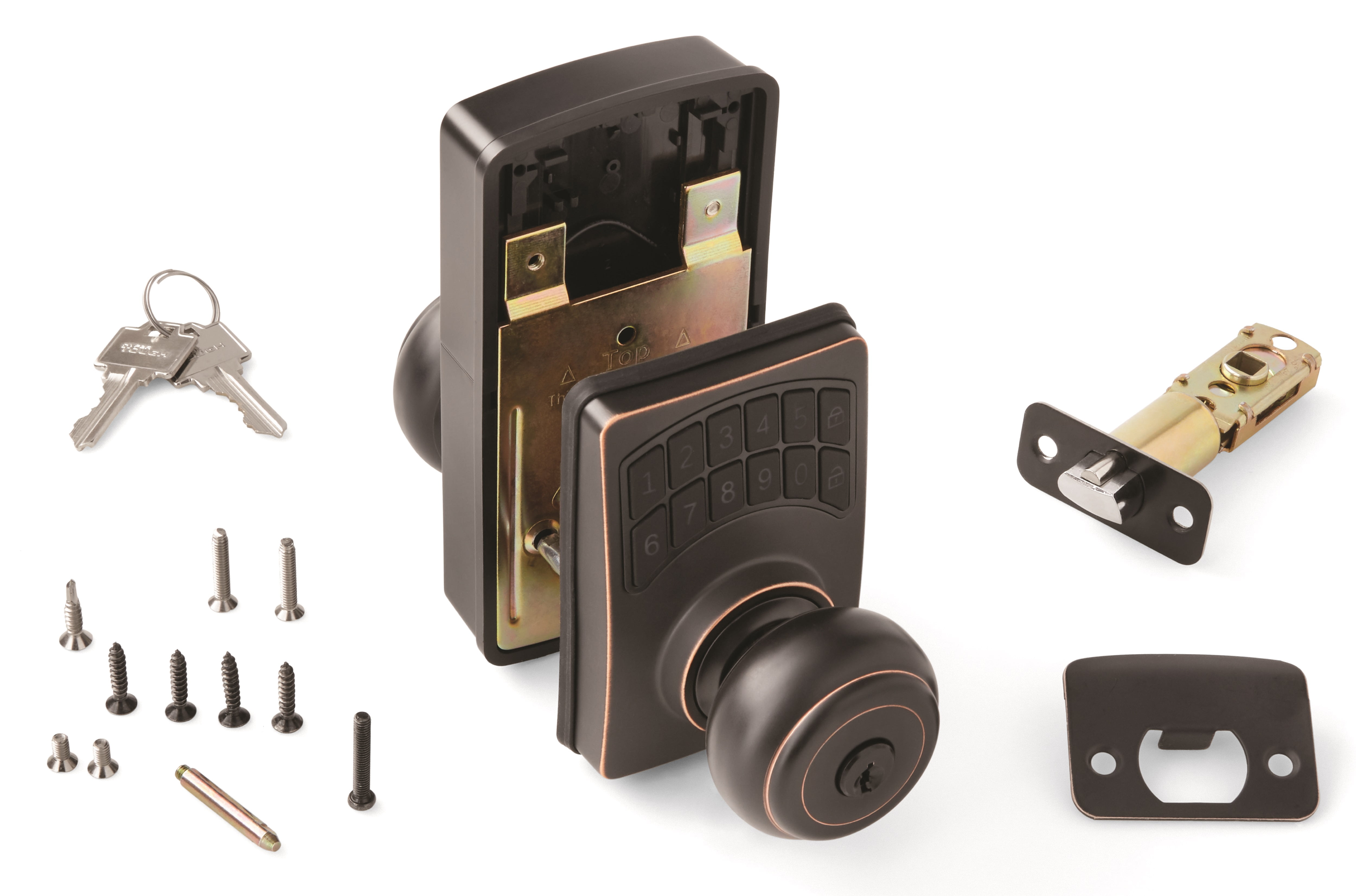 Hyper Tough Keyless Digital Ball Doorknob- Oil Rubbed Bronze Finish, Smart, Secure and Convenient