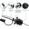 thumbnail image 2 of Extract Bottle Pourer with Stopper for Liquor Bottles for About 3/4" Mouths - Stainless Steel, 2 of 5