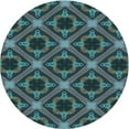thumbnail image 1 of Ahgly Company Indoor Round Patterned Deep-Sea Green Area Rugs, 3' Round, 1 of 6