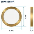 thumbnail image 3 of Luxrite 5 Inch LED Flush Mount Ceiling Light, 10W 600LM, 5CCT 2700K-5000K, Dimmable, Wet Rated, ETL - Brass 4-Pack, 3 of 7