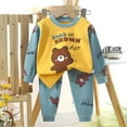 thumbnail image 2 of Caqnni Toddler Baby Boy Clothes Long Sleeve Pullover Sweatshirt Tops Pants Outfit Sets Fall Winter Set for 0 6 12 18 24 M 1t 2t 3t 4t 5t 6t Pajamas & Dailywear Set，6-12 Months, 2 of 2