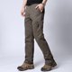 thumbnail image 1 of Pantalones largos de moda para hombre, casuales, de color sólido, con bolsillos y cremallera, cintura elástica, de poliéster., 1 of 4