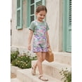 thumbnail image 6 of BemeyourBBs Toddler Baby Girls Summer Clothes Infant Girls 2 Piece Camouflage Outfits Short Sleeve Ribbed T Shirt Tops and Pockets Bib Overalls Camo Suspender Shorts Sets, 6 of 9