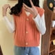 thumbnail image 2 of Chaleco Sin Mangas Chaleco Con Botones Suéter Casual De Color Sólido Con Parte Superior Suelta, Naranja tholdsy AP001456-05, 2 of 7