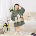 thumbnail image 6 of FORMRS Wearable Blanket Hoodie with Sleeves for Kids Cozy Flannel Sweatshirt, Gray Snowmen, 6 of 7