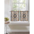 thumbnail image 3 of Half Window Curtains 24 Inches Long, Boho Chic Ethnic Window Treatment Curtain Drapes, Orange Blue Vintage Tribes Short Curtains Tiers for Kitchen Over Sink, 27.5"x24", 2 Panels, 3 of 7