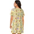 thumbnail image 2 of Bixox Frog Bee Pattern Women's Nightgown, Soft & Breathable Sleepwear, Round Neck Knee-Length Pajama Dress,Loungewear for Home & Sleep, 2 of 7