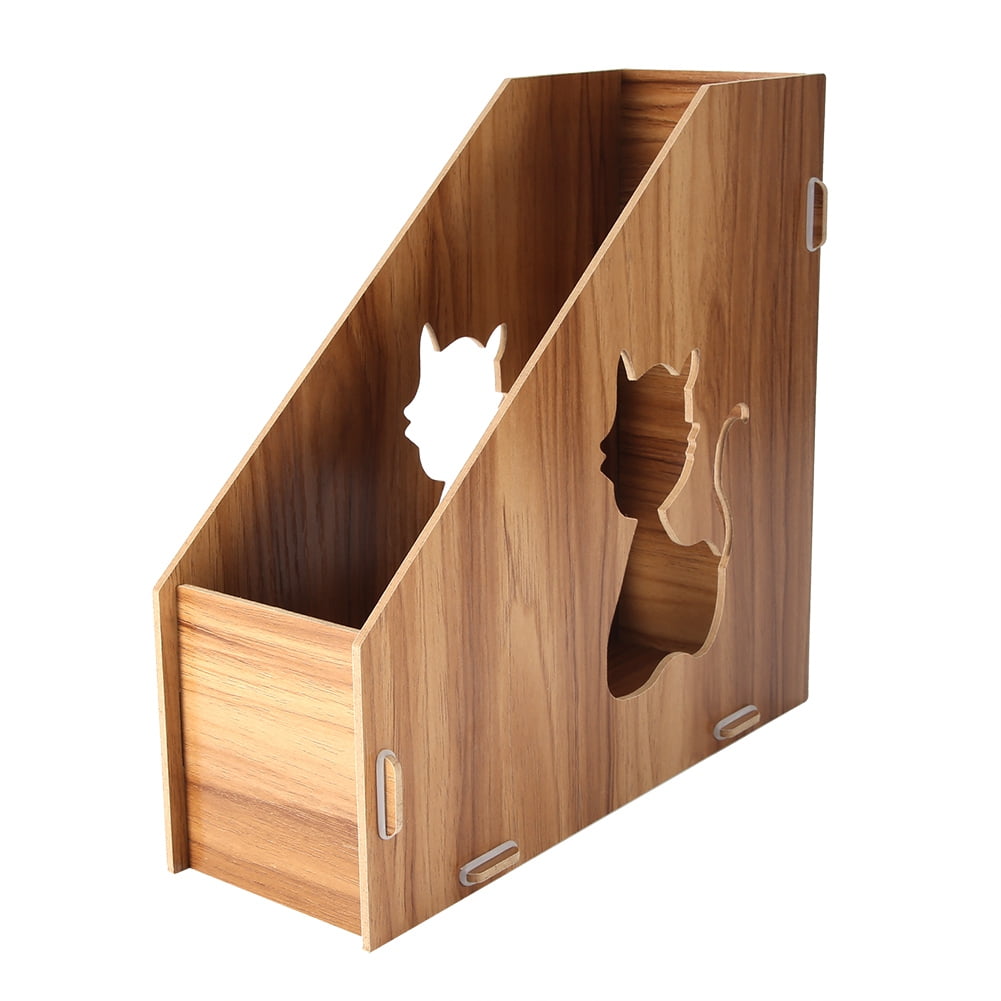 Tebru Modern Hollow Out Cat DIY Office Display Rack Magazine File Organizer Desktop Document Sorter, File Sorter, Magazine  Organizer