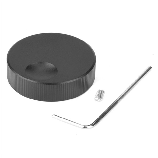 Perilla de control de potenciómetro de volumen sólido de aluminio sólido negro con orificio de 6 mm y 32 x 13 mm, universal, mate y conveniente