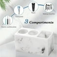 thumbnail image 6 of INCTUO Toothbrush Holder, 3 Slots Electric Toothbrush and Toothpaste Holder, Resin Bathroom Countertop Storage Bathroom Accessories Toothbrush Stand for Vanity Counter Organizer Caddy - white, 6 of 8