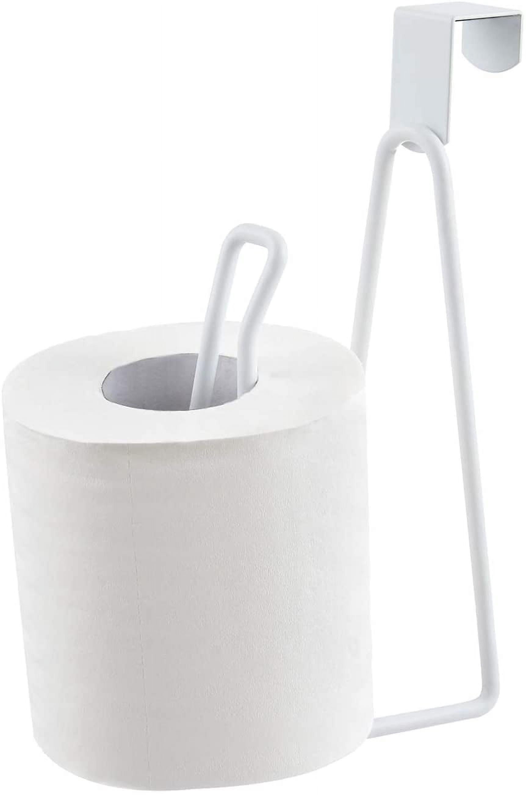 RGHJAR-Toilet Paper Holder Stand, Over The Tank Toilet Tissue Roll Holder Dispenser Reserve for Bathroom Storage and Organization - White